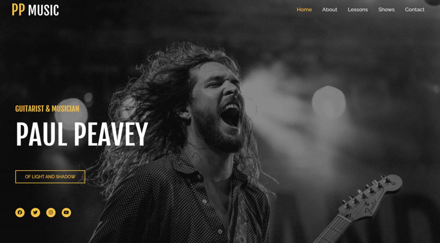 Music website template