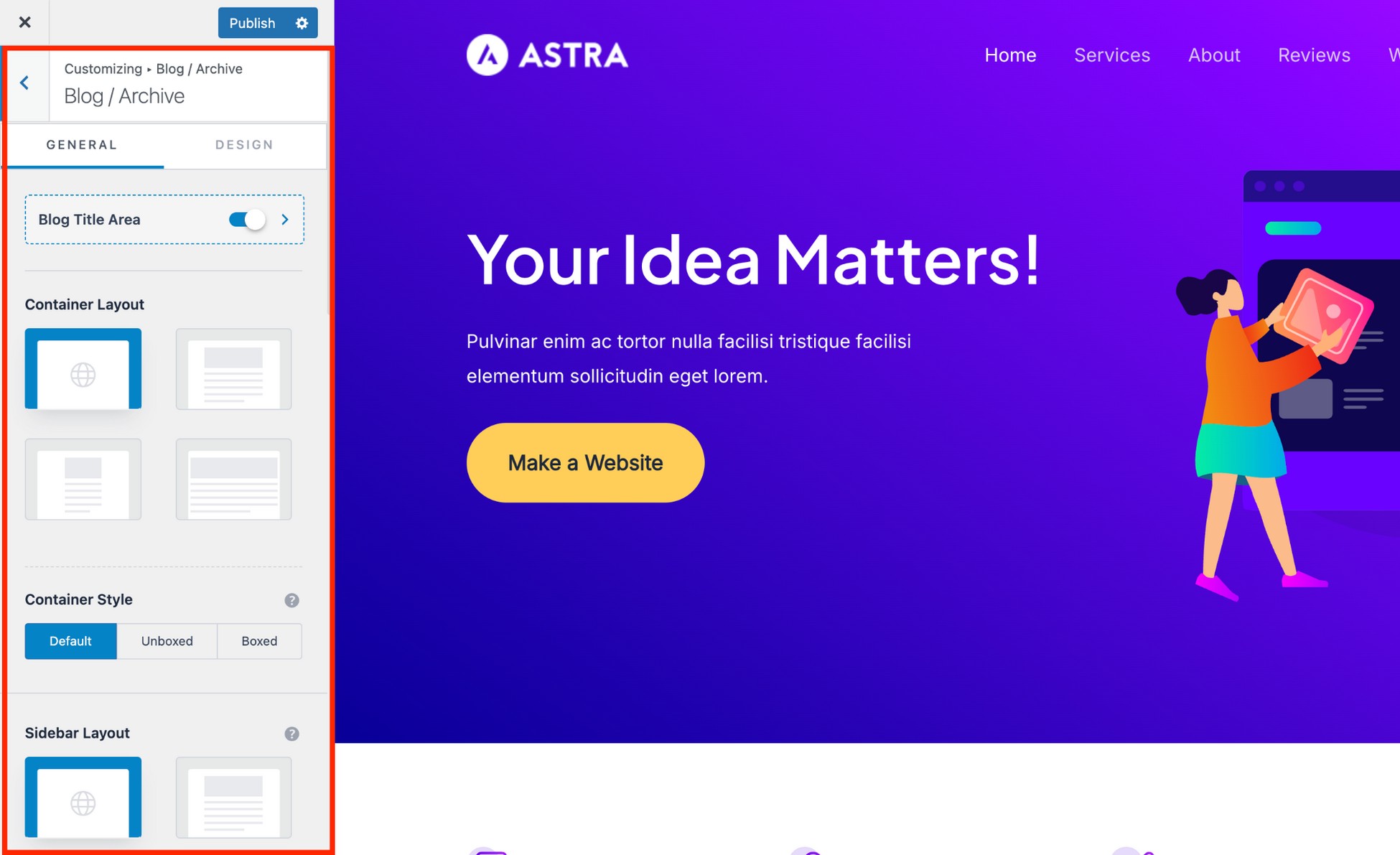 astra blog archive page