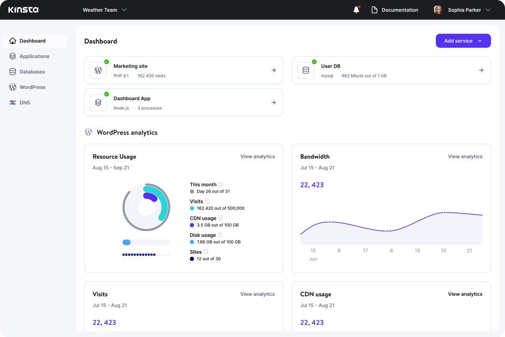 MyKinsta Dashboard