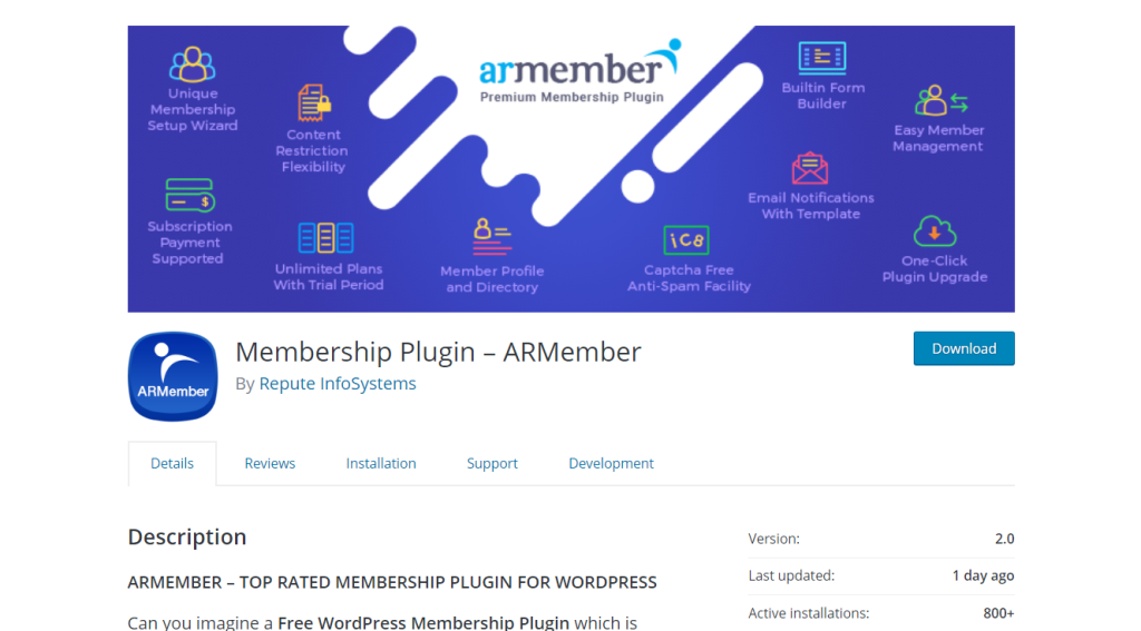 ARMember membership plugin