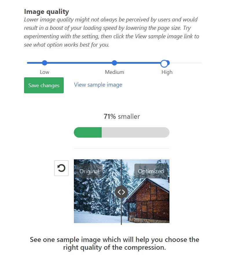 Optimol Image quality settings