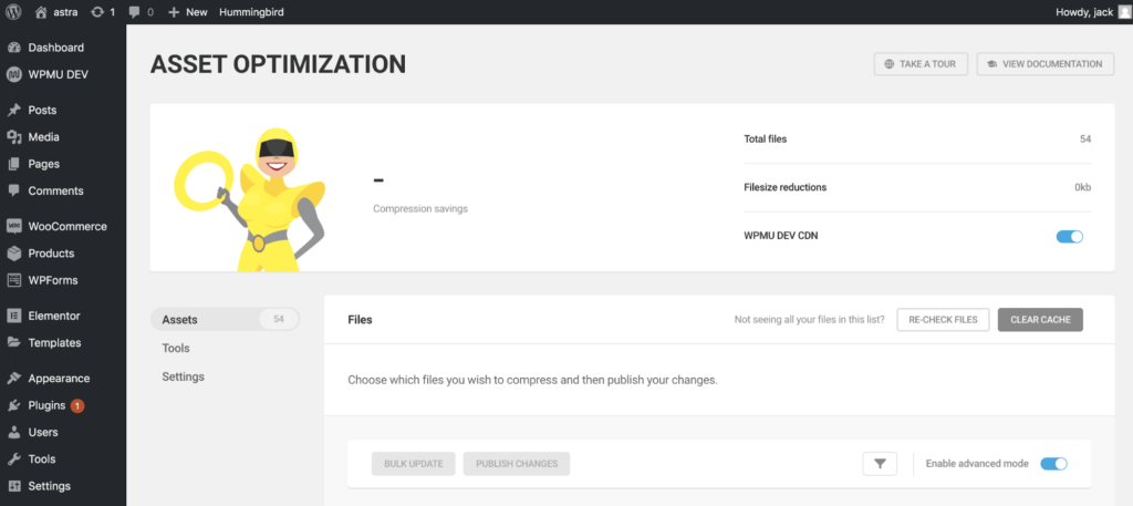 asset optimization dashboard with hummingbird