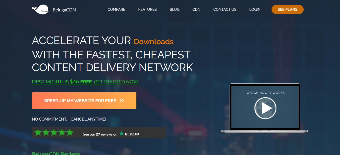 beluga cdn homepage screenshot
