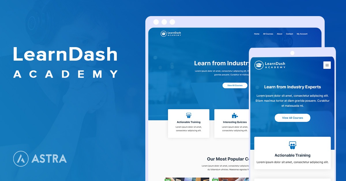 learndash academy Astra template