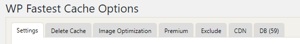 WP Fastest cache tabs