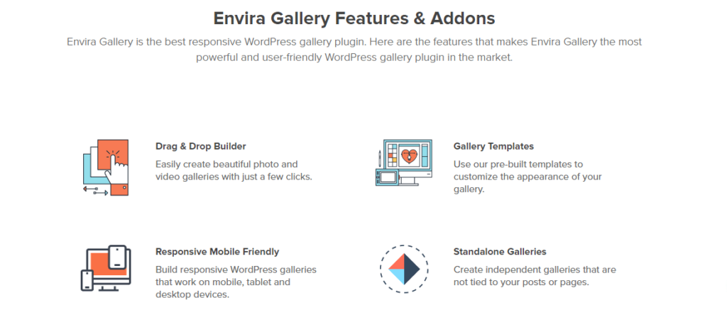 Envira Gallery plugin features