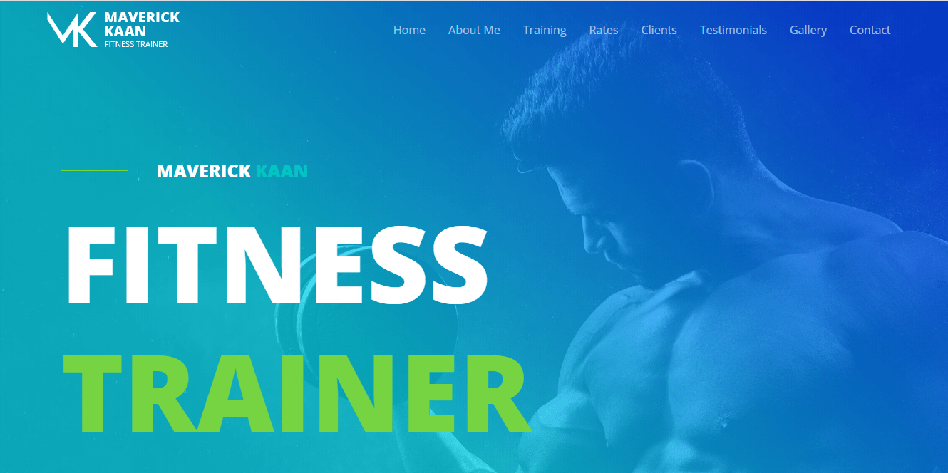 Fitness Trainer Astra template homepage