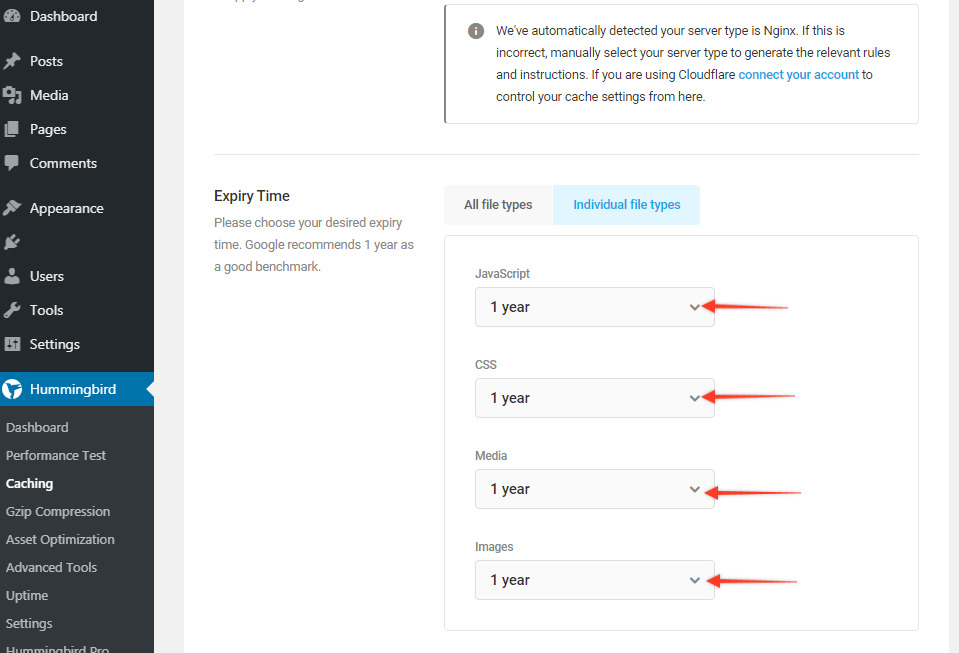 Setting the expiry time on the Hummingbird Plugin