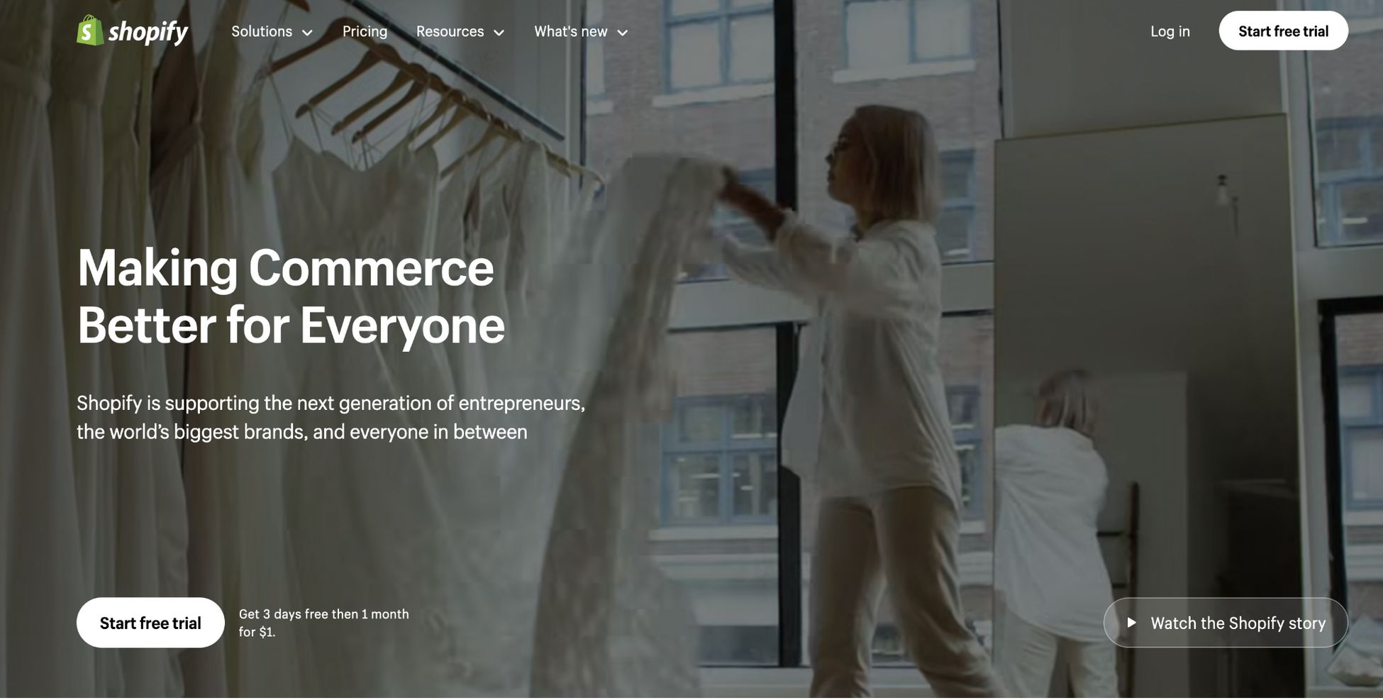 shopify homepage