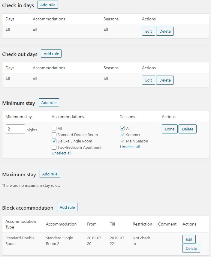 Image for rooms availability settings