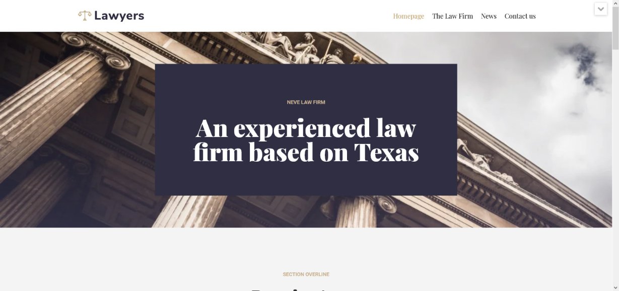 Lawyers Template Demo Neve theme