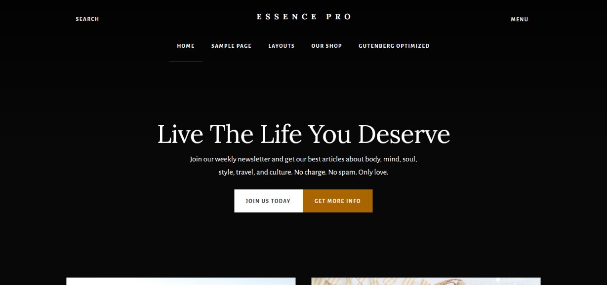 Studiopress Essence Pro gutenberg ready theme