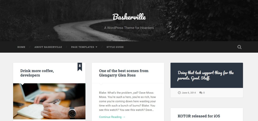 Baskerville wordpress theme demo