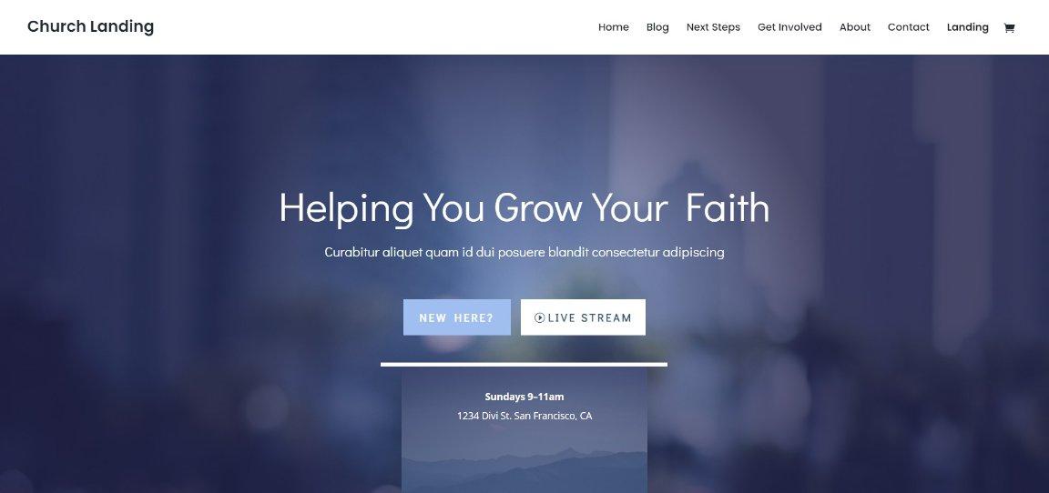 Church Landing divi theme