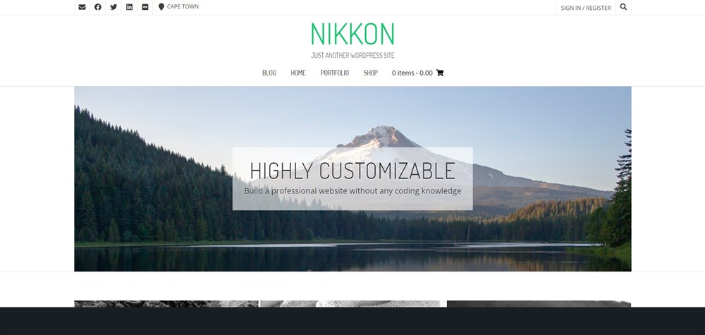 Nikkon portfolio theme for WordPress