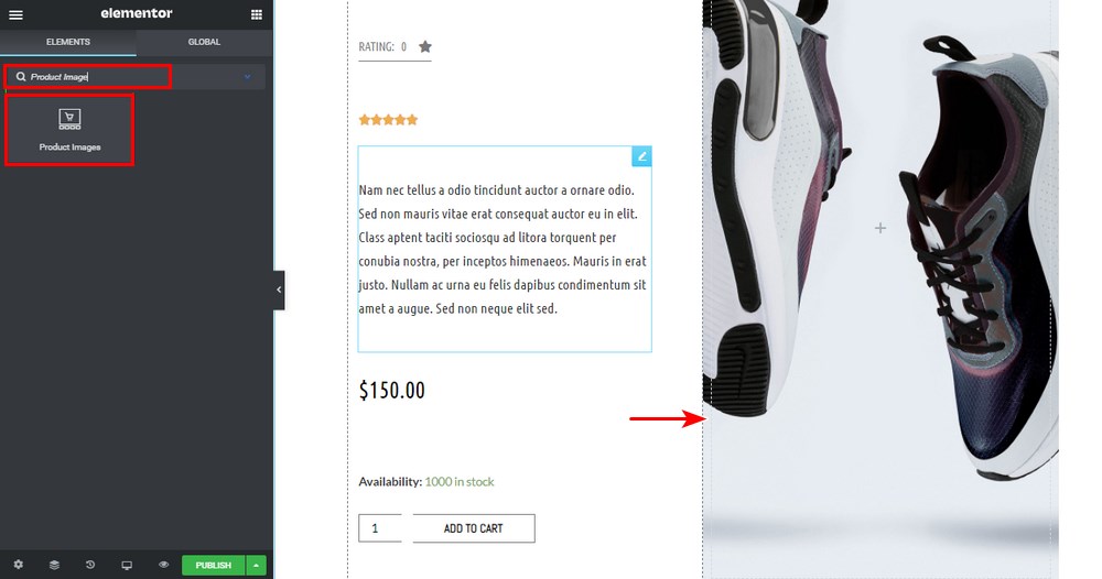 elementor product image widget