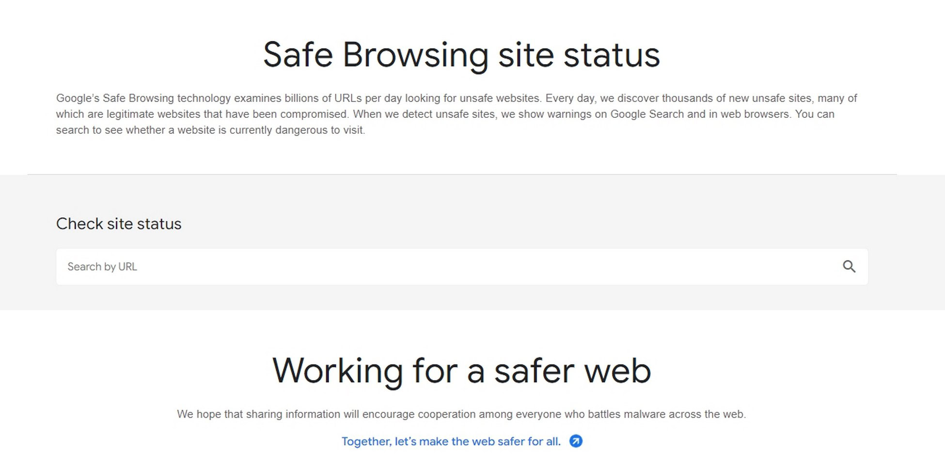 Google’s Safe Browsing checker 