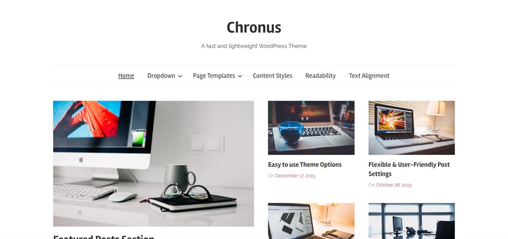 Chronus lightweight WordPress Theme