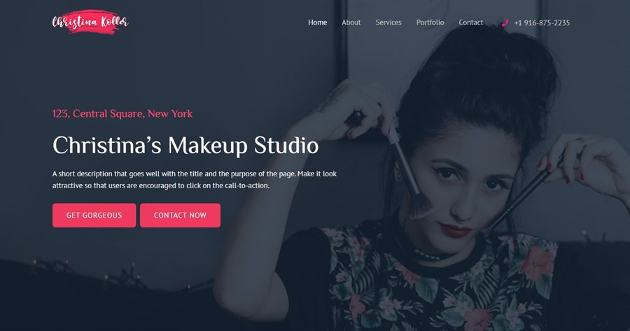 Makeup Artist gutenberg demo template