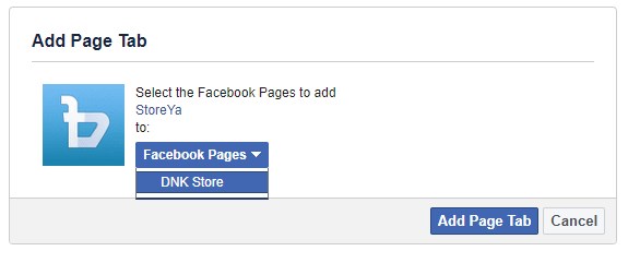 StoreYa add facebook page
