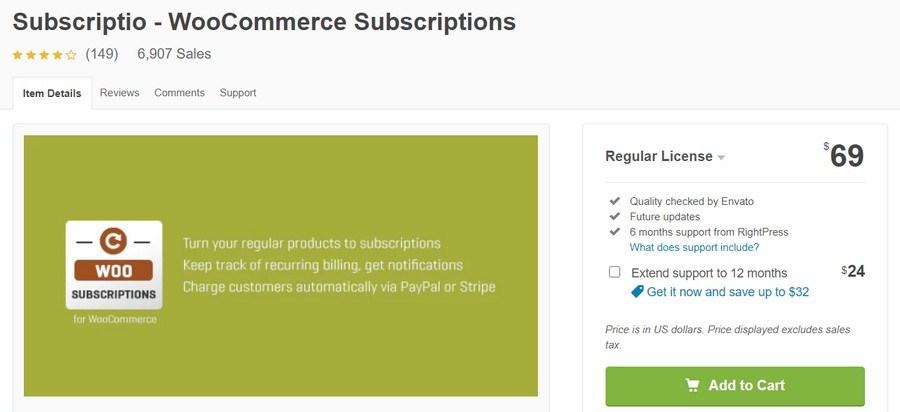 Subscriptio WooCommerc subscription plugin