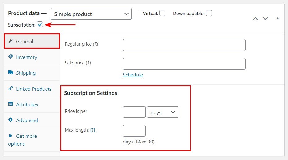 WooCommerce custom subscription product