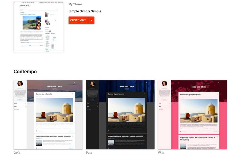 Blogger themes