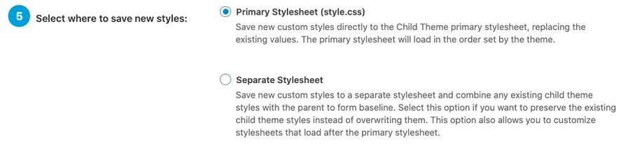 Child theme configurator settings 3