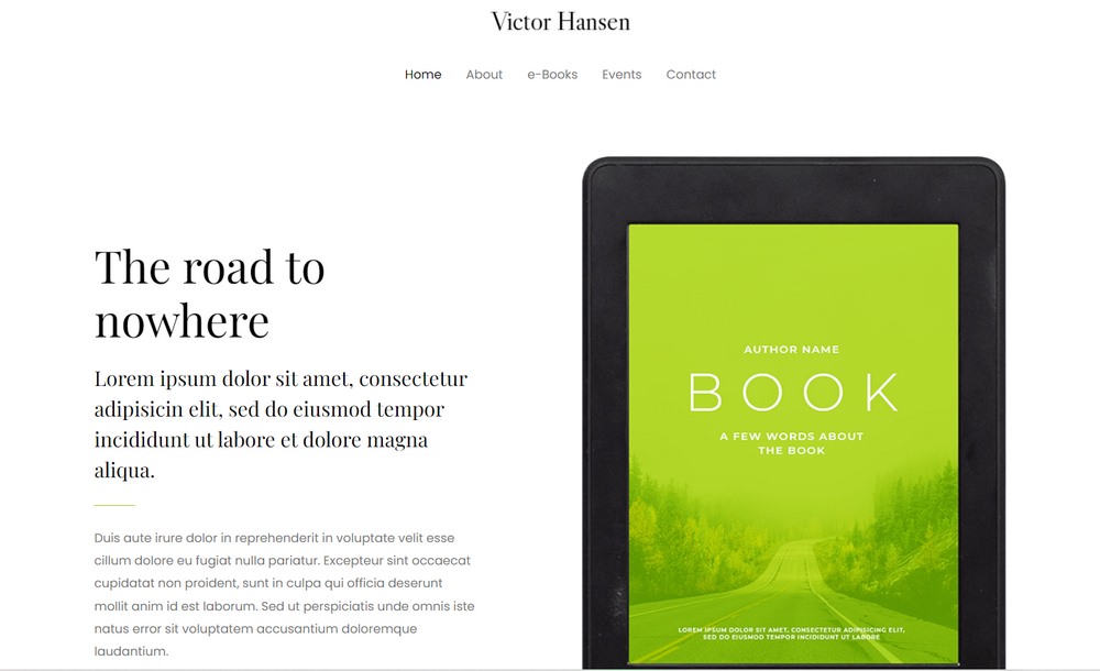 Ebook Author WordPress template