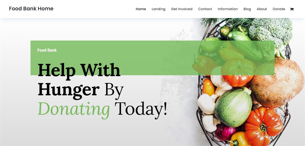 Food Bank Home Divi theme