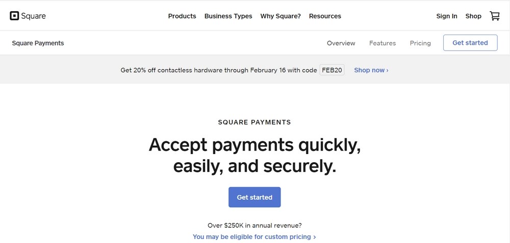 Square payment gateway