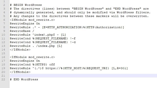 WordPress .htaccess file