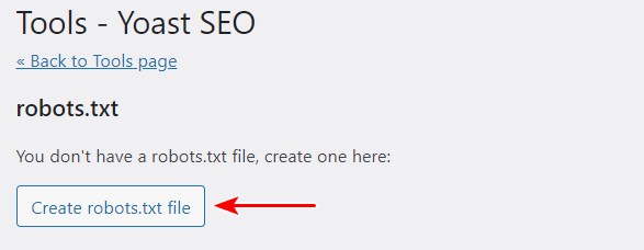 Create robots txt file using Yoast