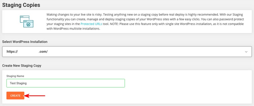 Create staging copies in SiteGround