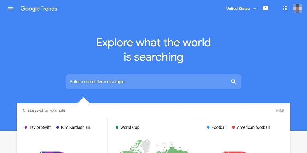 Google Trends tool