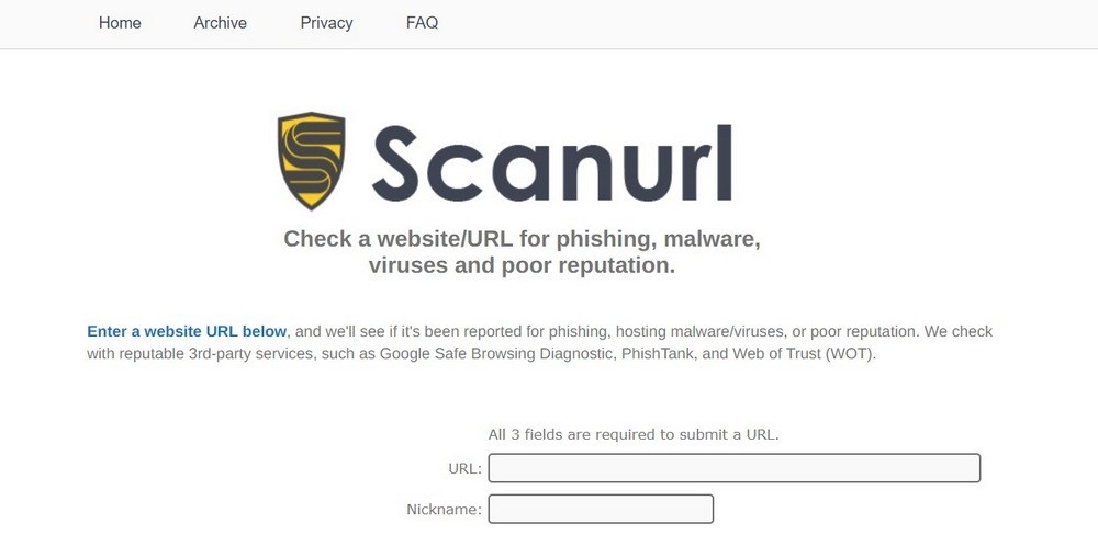 ScanURL malware scanner