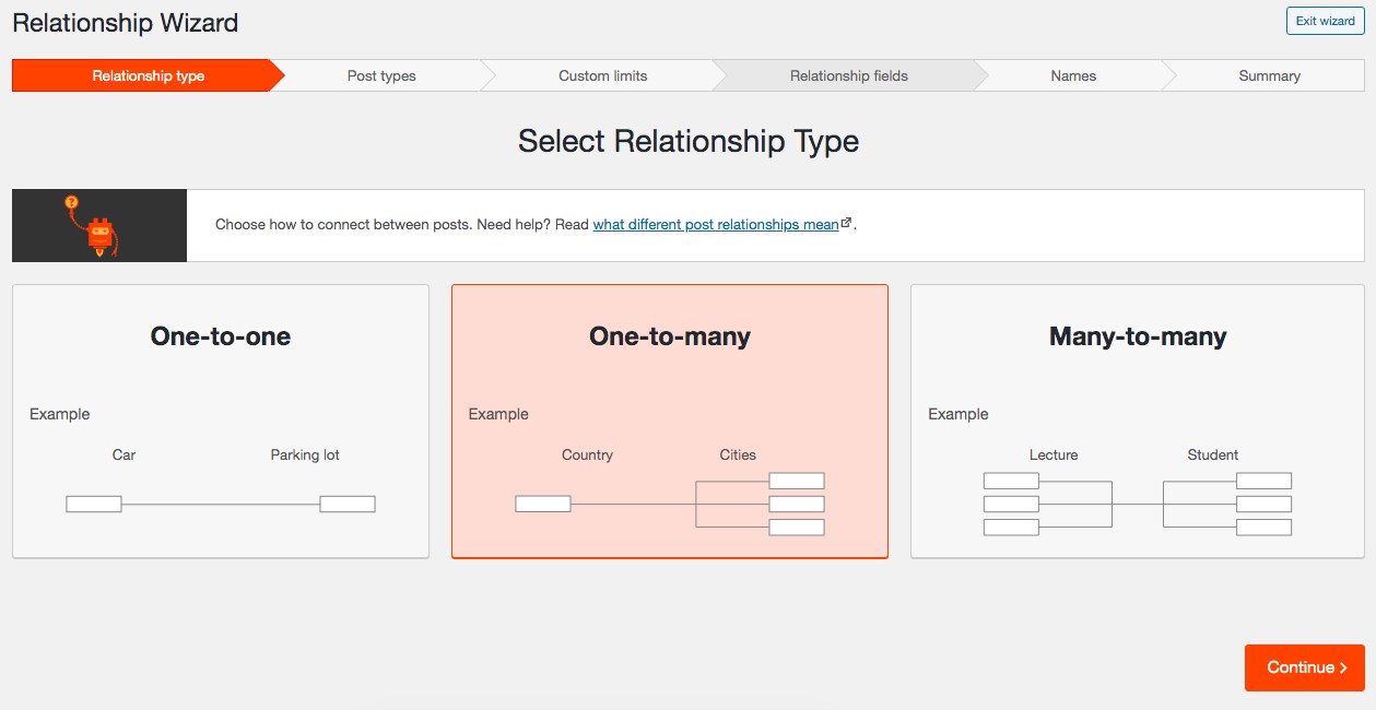 Toolset relationship wizard