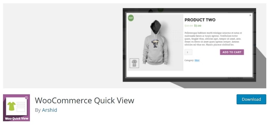 WooCommerce Quick view plugin