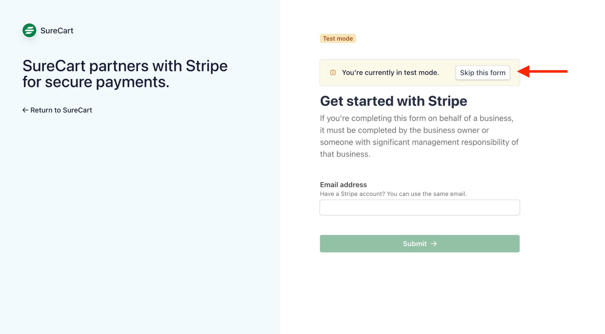 skip stripe form