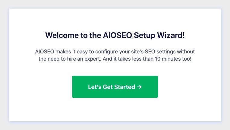 AIO SEO setup wizard