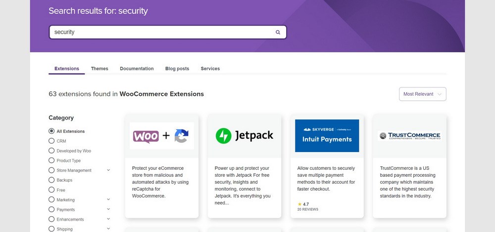 WooCommerce Security extensions