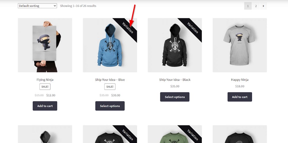 WooCommerce Show Single Variations plugin results