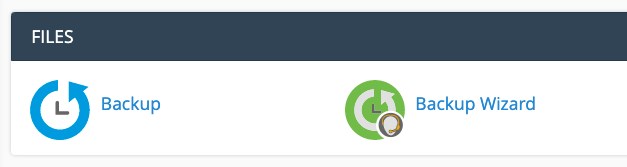 cPanel backup option