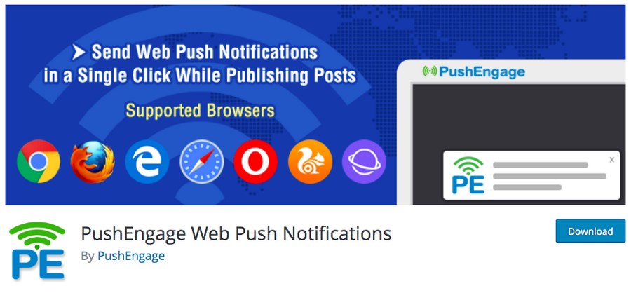 PushEngage Web push notifications WordPress plugin