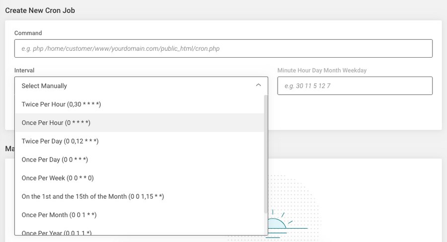 SiteGround cron jobs setting