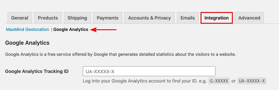 WooCommerce Google Analytics integration