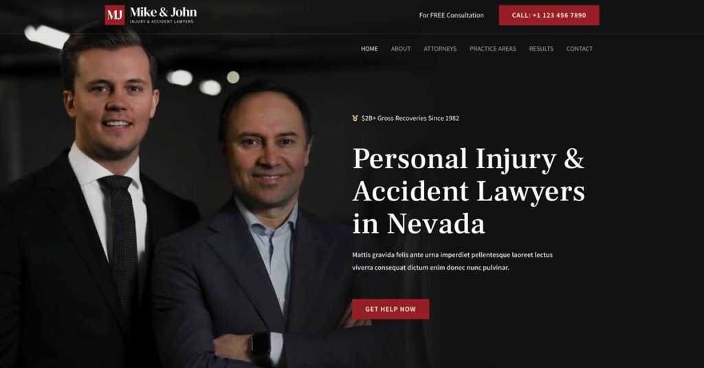 Injury and Accident Lawyer template