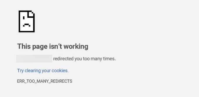 Redirected too many times error