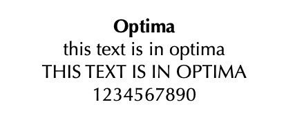 optima font