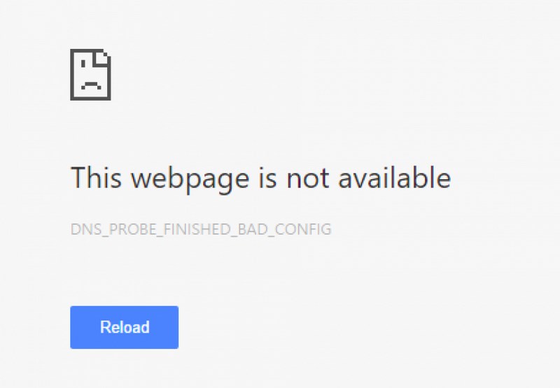DNS probe finished bad config error example